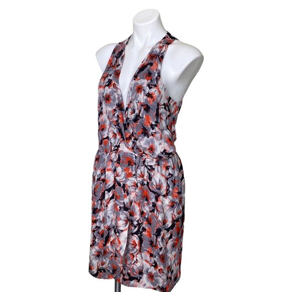 Parker NWT $264 Winnie Tango Floral Print V-Neck Silk Dress, Women's Size L - Picture 8 of 13